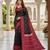 Black art silk ikkat and patola weaving concept saree & contrast blouse