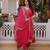 Pink beads thread embroidered mal chanderi anarkali gown set