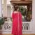 Pink beads thread embroidered mal chanderi anarkali gown set