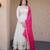 Pink sequins zari embroidered russian silk anarkali gown with dupatta