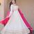 Pink sequins zari embroidered russian silk anarkali gown with dupatta