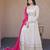 Pink sequins zari embroidered russian silk anarkali gown with dupatta