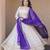 Off white real mirror zari embroidered cosmos anarkali gown with dupatta
