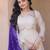 Off white real mirror zari embroidered cosmos anarkali gown with dupatta