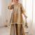 Antique gold embroidered tissue sharara set with batwa
