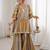 Antique gold embroidered tissue sharara set with batwa