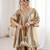Antique gold embroidered tissue sharara set with batwa