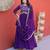 Purple embroidered faux blooming anarkali gown with dupatta