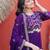 Purple embroidered faux blooming anarkali gown with dupatta