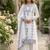Grey embroidered faux georgette salwar kameez with dupatta