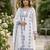 Grey embroidered faux georgette salwar kameez with dupatta