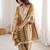 Antique gold embroidered faux georgette salwar kameez with dupatta