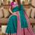 Sea green soft silk blend saree with zari weaving meenakari design