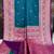 Sea green soft silk blend saree with zari weaving meenakari design