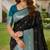 Black soft silk blend saree with zari weaving meenakari design