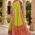 Parrot green soft silk blend saree with zari weaving meenakari design