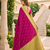 Pink soft silk blend saree with zari weaving meenakari design