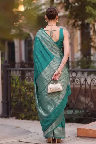 Rama premium cotton blend traditional saree