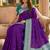 Purple soft silk blend saree with zari weaving meenakari design