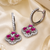 Rhodium Finish Regal Bloom Hoop Earrings