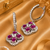 Rhodium Finish Regal Bloom Hoop Earrings