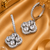 Rhodium finish crystal blossom hoop earrings