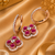 Rose gold finish sparkling bloom hoop earrings