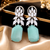 Rhodium Finish Aurora Bloom Drop Earrings