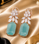 Rose gold finish flora luxe statement earrings