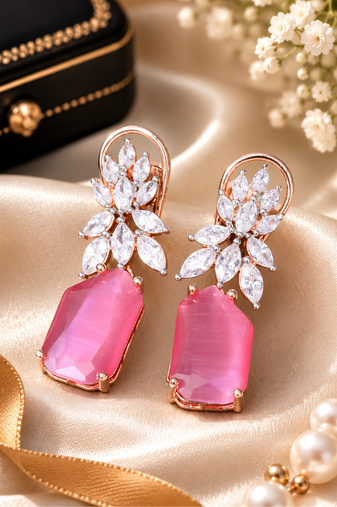 Rose gold finish blossom radiance earrings