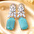 Rhodium Finish Aurora Bloom Drop Earrings