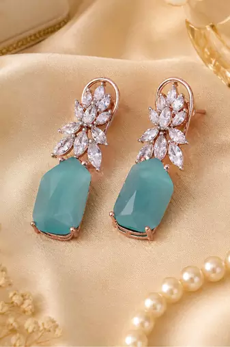 Rose gold finish flora luxe statement earrings