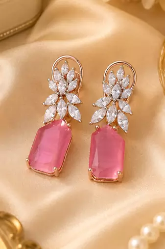 Rose gold finish blossom radiance earrings