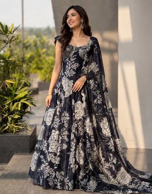 Black Jimmy Organza Corset Lehenga Set with Embroidered Blouse 1
