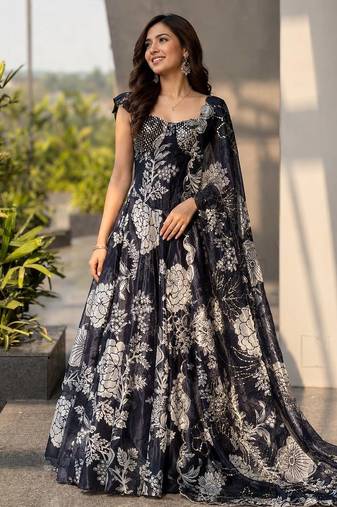Black Jimmy Organza Corset Lehenga Set with Embroidered Blouse