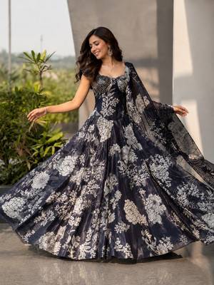 Black Jimmy Organza Corset Lehenga Set with Embroidered Blouse 2