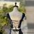 Black Jimmy Organza Corset Lehenga Set with Embroidered Blouse