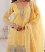 white color festive eid special silk blend suit dress palazzo style for  women's