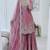 Pink fendy satin embroidered sharara suit set with dupatta