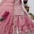 Pink fendy satin embroidered sharara suit set with dupatta