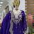 Purple fendy satin embroidered sharara suit set with dupatta