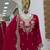 Rani pink fendy satin embroidered sharara suit set with dupatta