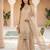 Gold fendy beads & sequin embroidered palazzo suit set