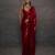 red georgette embroidered sequin saree with designer blouse