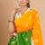 orange republic day special imported cotton blend digital print saree with matching blouse