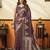 plum cotton blend feel saree with elegant jhallar border