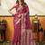 rani pink cotton blend feel saree with elegant jhallar border