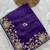 purple soft rangoli silk blend embroidered saree with cutwork border