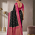 Black soft silk blend saree with zari weaving meenakari design