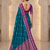 Teal soft silk blend saree with zari weaving meenakari design